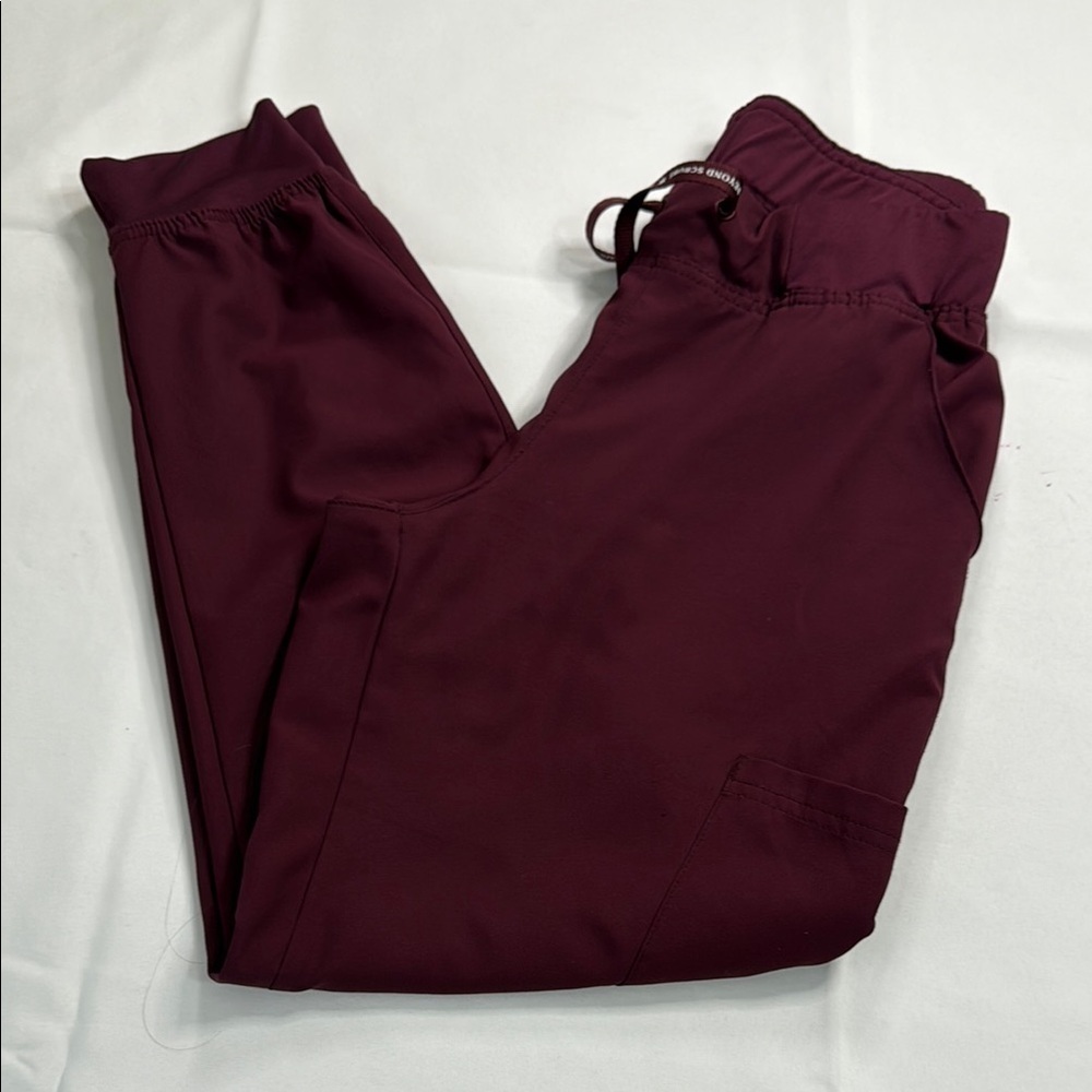 Red Tapered Joggers with Adjustable Waist‎